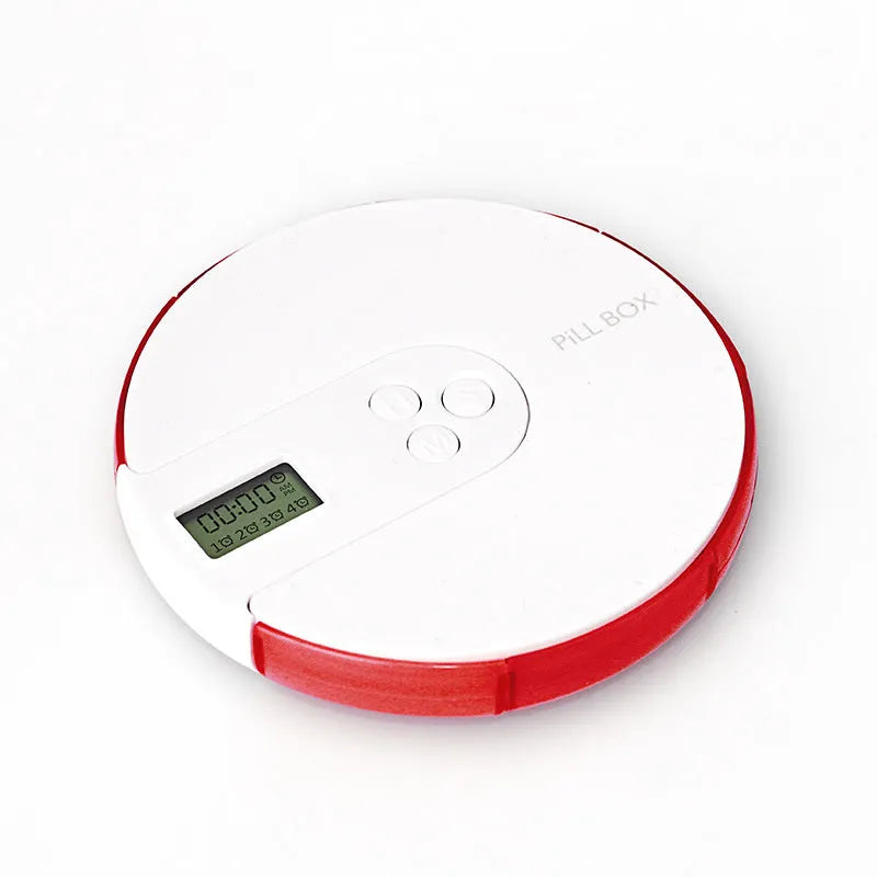 7-compartment alarm clock pill dispenser with medication reminders in multiple colour options