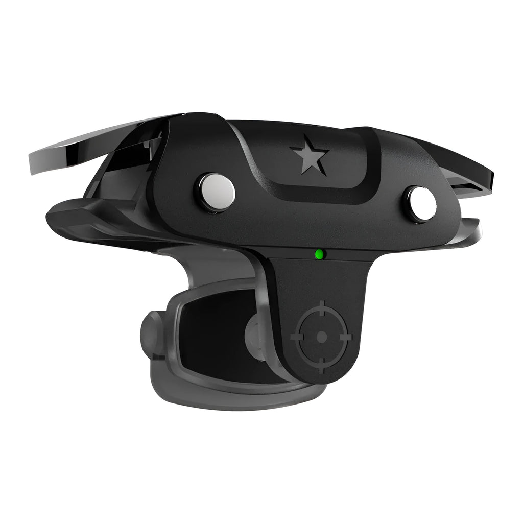 Black F5 Bluetooth mobile game controller showing 5cm length dimensions