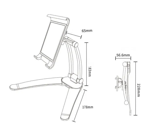 Silver aluminum alloy desktop stand holding a tablet at an adjustable angle.
