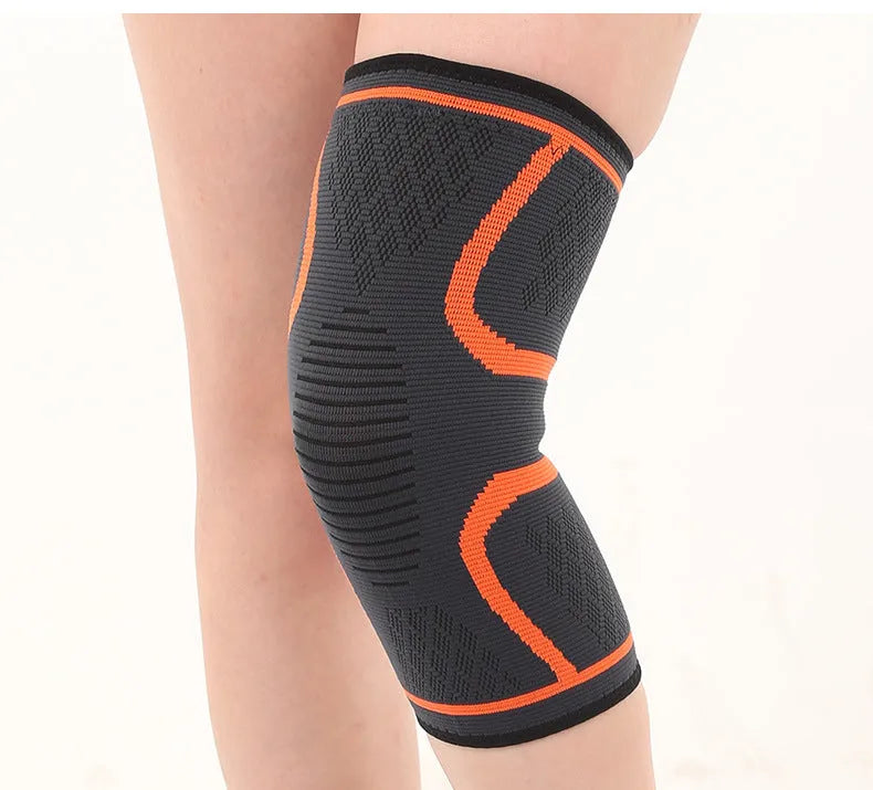 Black double corrugated sports kneecap for basketball and running