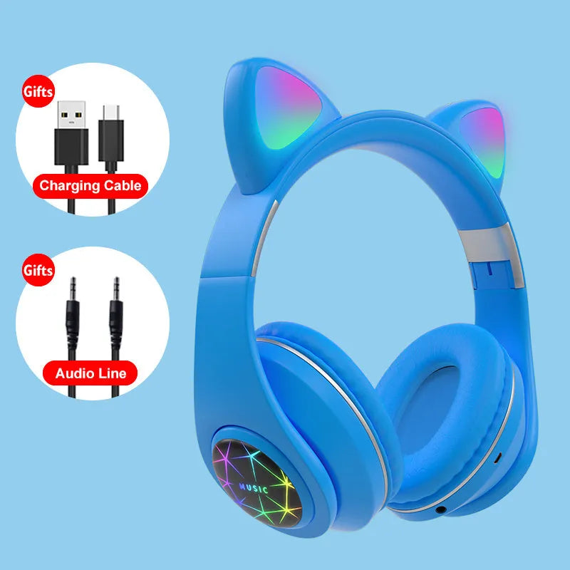 Wireless Bluetooth sports headphones with cat ear design in six colour options