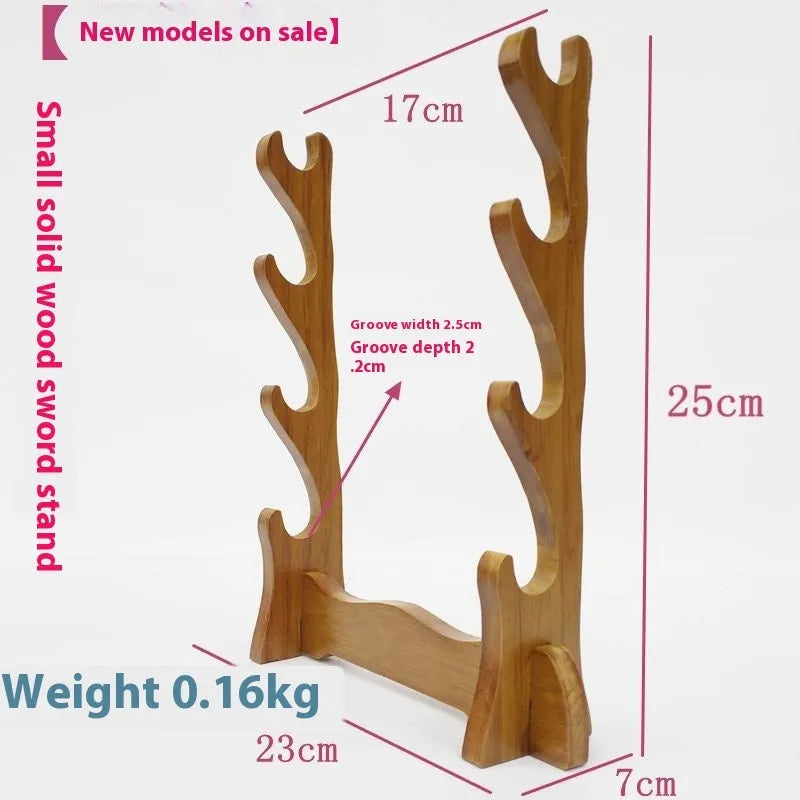 Handmade wooden Chinese style wall bracket shelf with multiple display layers.