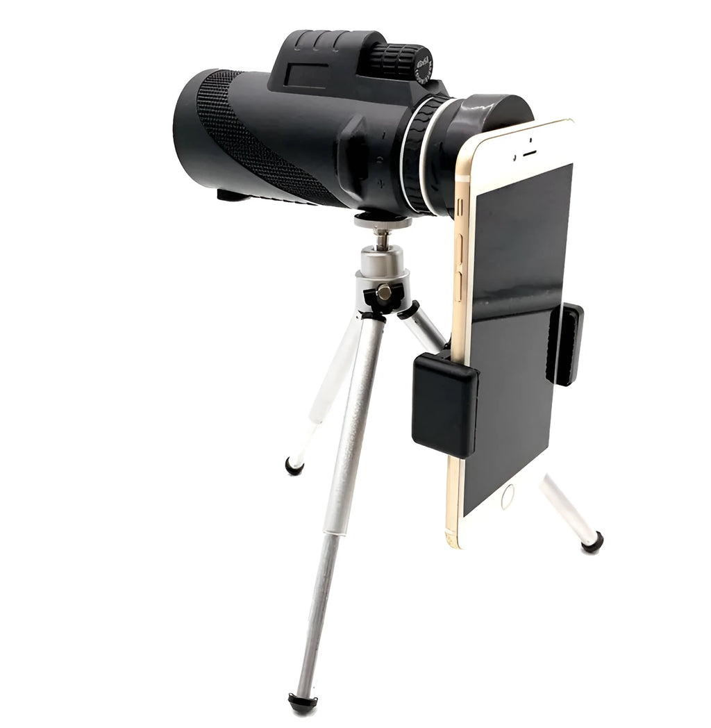 Black HD 40x60 mobile phone monocular telescope with 40x magnification and waterproof design