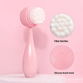 Facial brush set with coral fleece hair band, absorbent headband, and waterproof shower brush in purple colour