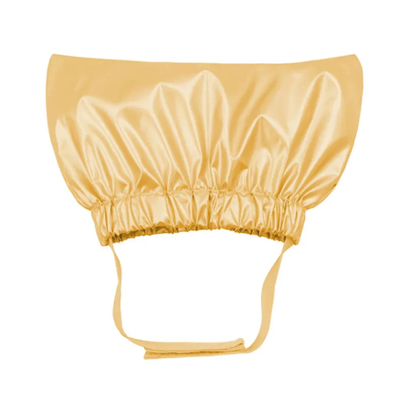 Adjustable waterproof shower cap for dogs and cats in silver, pink, or gold colours