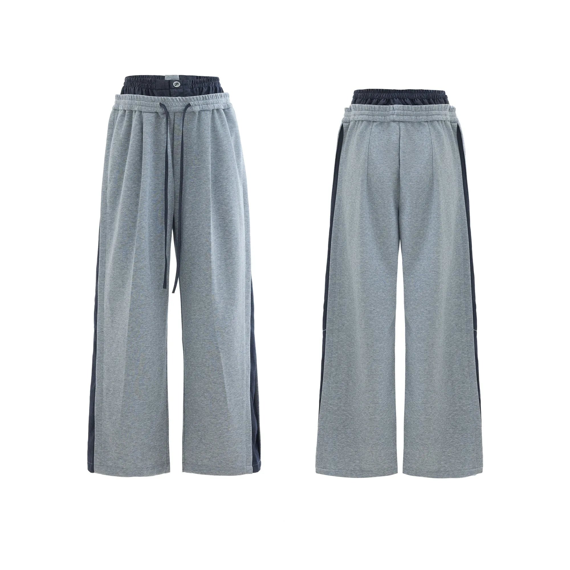 Men's hooded short sleeve sports suit with three-dimensional stitching on polyester jacket and matching trousers in black or grey