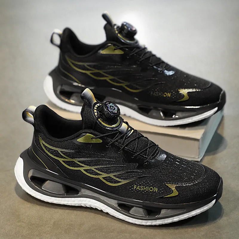 Youth button sneaker with shock absorption rotating function in casual sports style