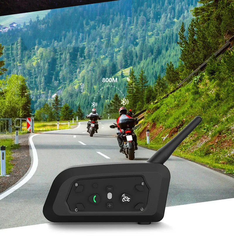Motorcycle helmet Bluetooth intercom V6pro unit with headphones and mounting accessories