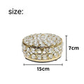 Crystal glass jewellery storage box with French gold metal frame and European design