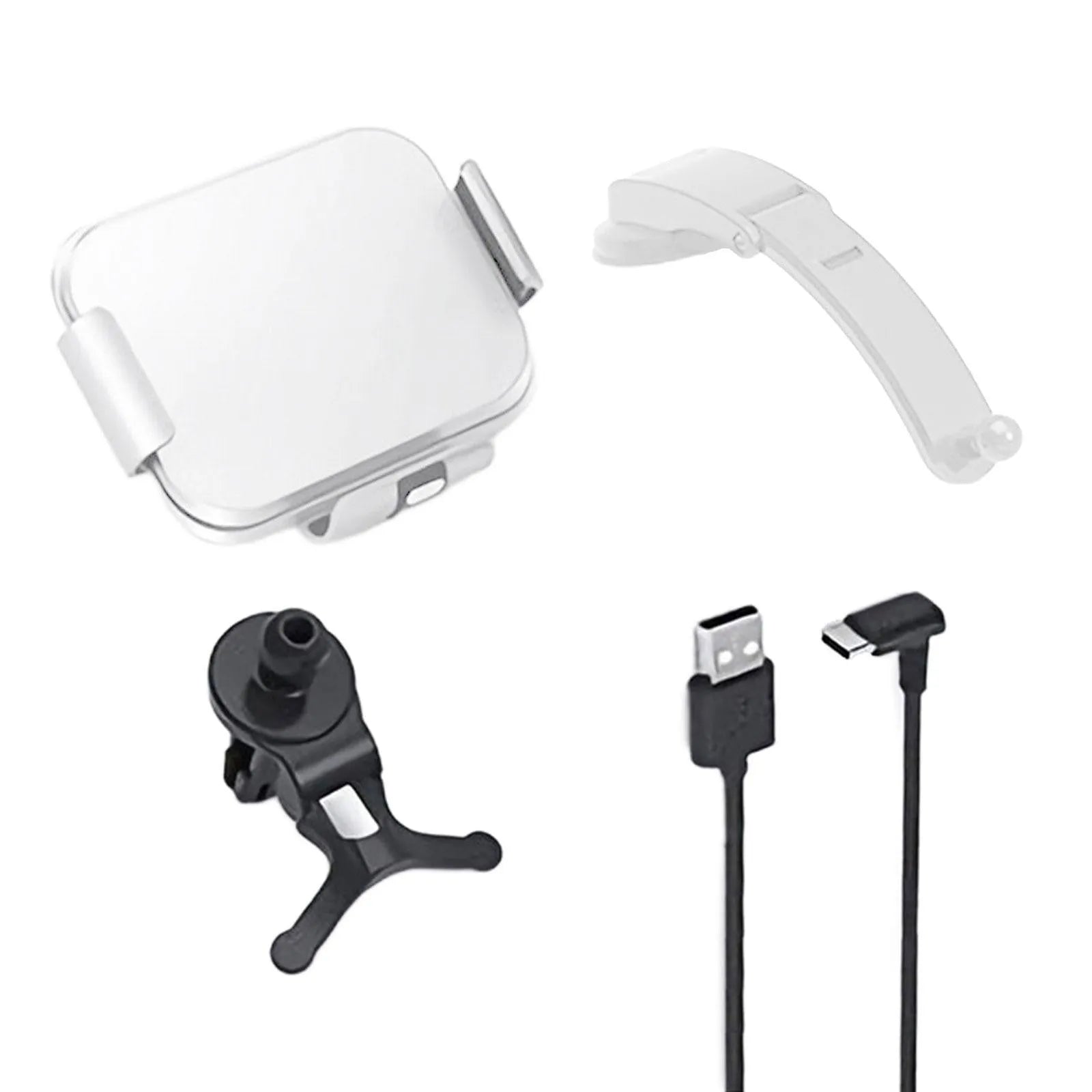 Grey wireless charging bracket with folding screen for mobile phones in vehicle use