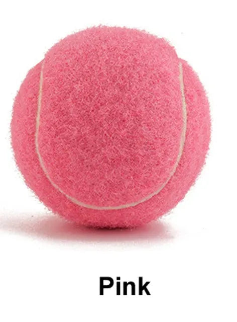 Rubber dog tennis ball in assorted bright colours with 6.3cm diameter for bite-resistant fetch play