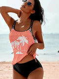 Women's loose tangini bikini briefs in polyester fabric available in multiple colours including army green and navy blue