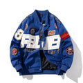 American motorcycle baseball uniform with side pockets available in black red or blue colours
