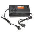 72V 20AH electric car charger in black with international plug options for lead-acid batteries