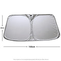 Aluminium foil car sunshade in titanium silver colour showing heat insulation properties