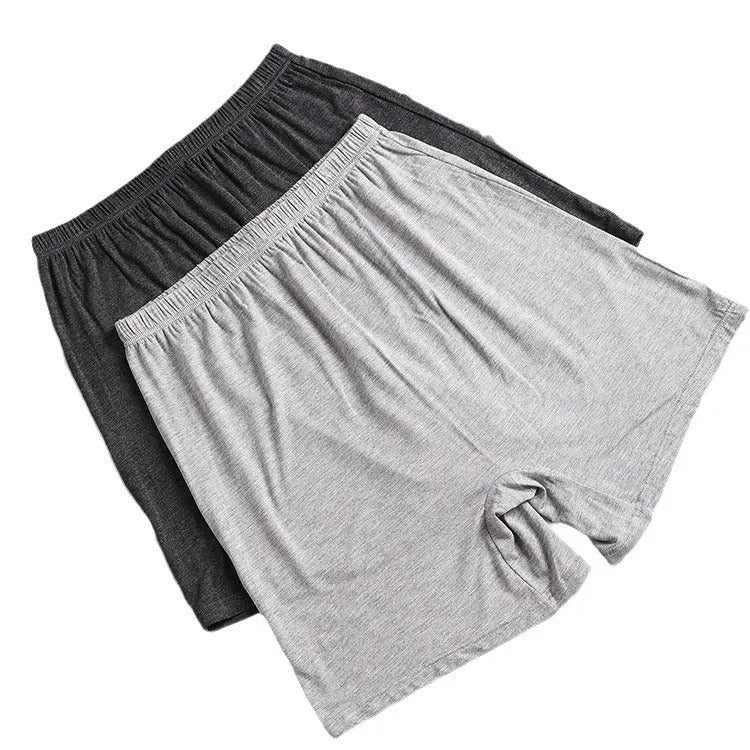 Men's solid colour high-waist boxer shorts in modal fabric showing black, blue, grey and brown colour options