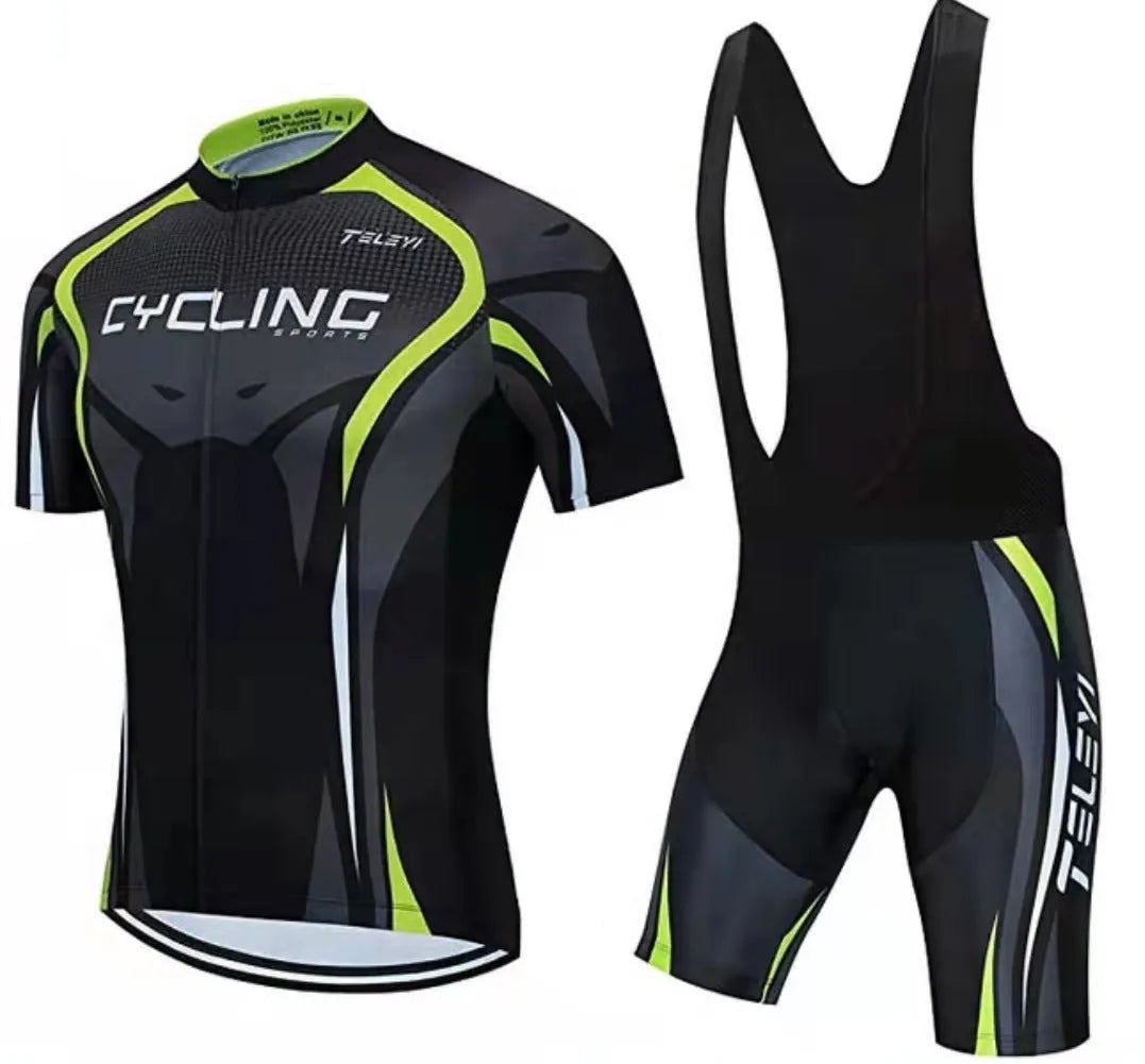 Cycling jersey set with top and pants for summer mountain and road biking in multiple colour options