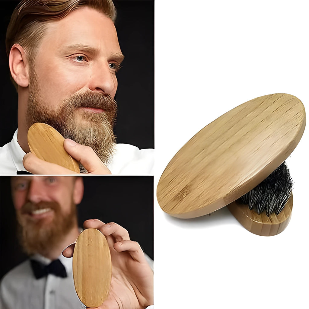 Natural boar beard brush with 1.8cm boar bristles, 11.3 by 6 by 3.3cm