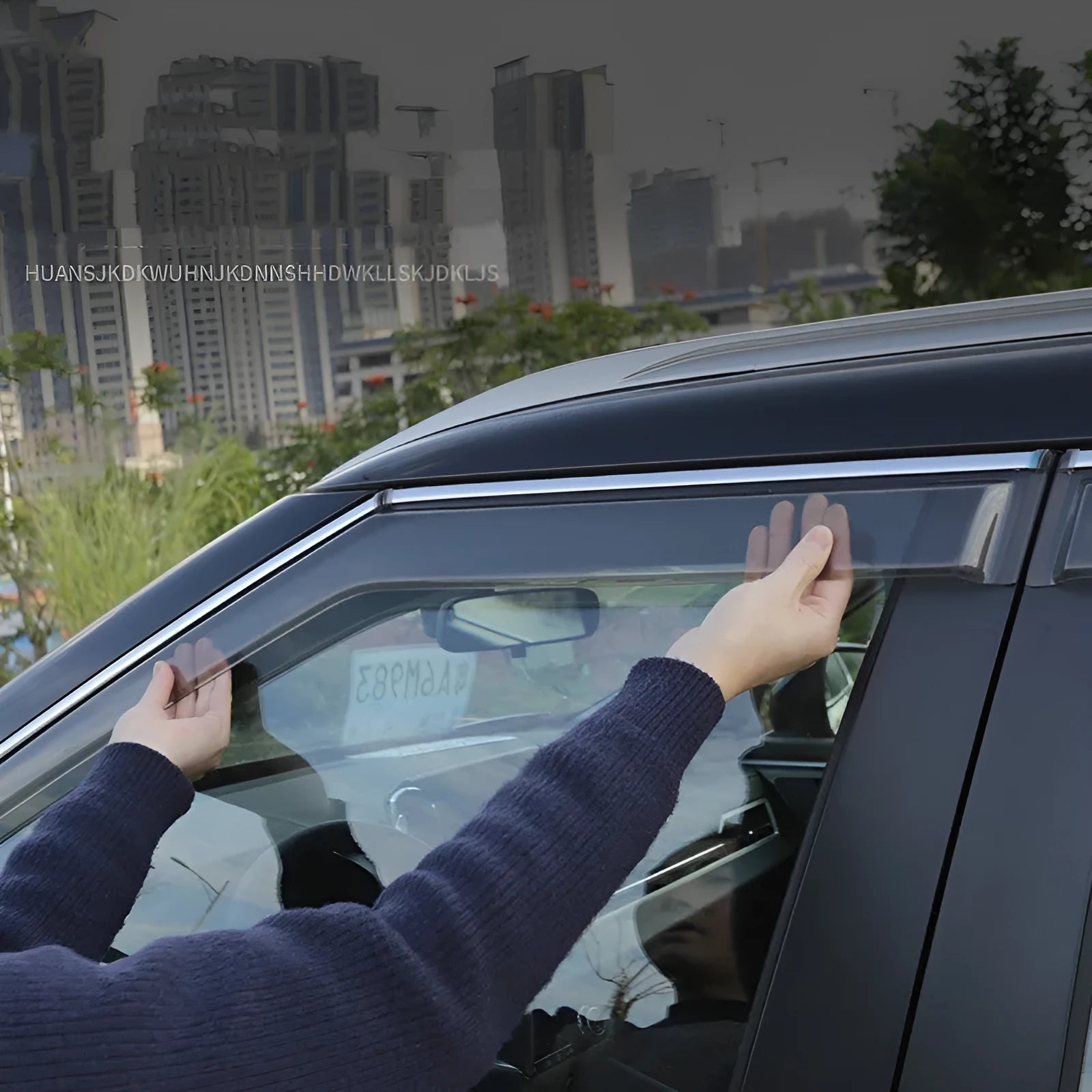 Mitsubishi Outlander window deflector set in engineering plastic with black or translucent options