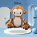 Lion and monkey plush squeaky dog toys side by side, showcasing two different designs in the bundle.