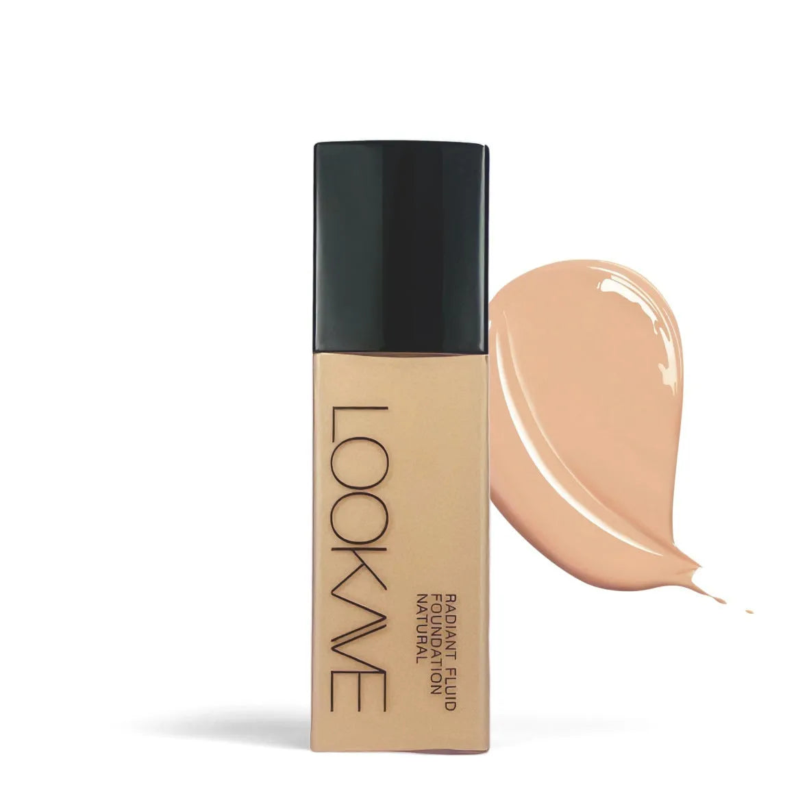LOOKAVE matte liquid foundation bottle in 21g size showing cream formula