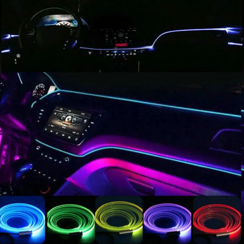 APP cold light strip car interior decoration lights with RF remote control 6m pipe aluminium housing