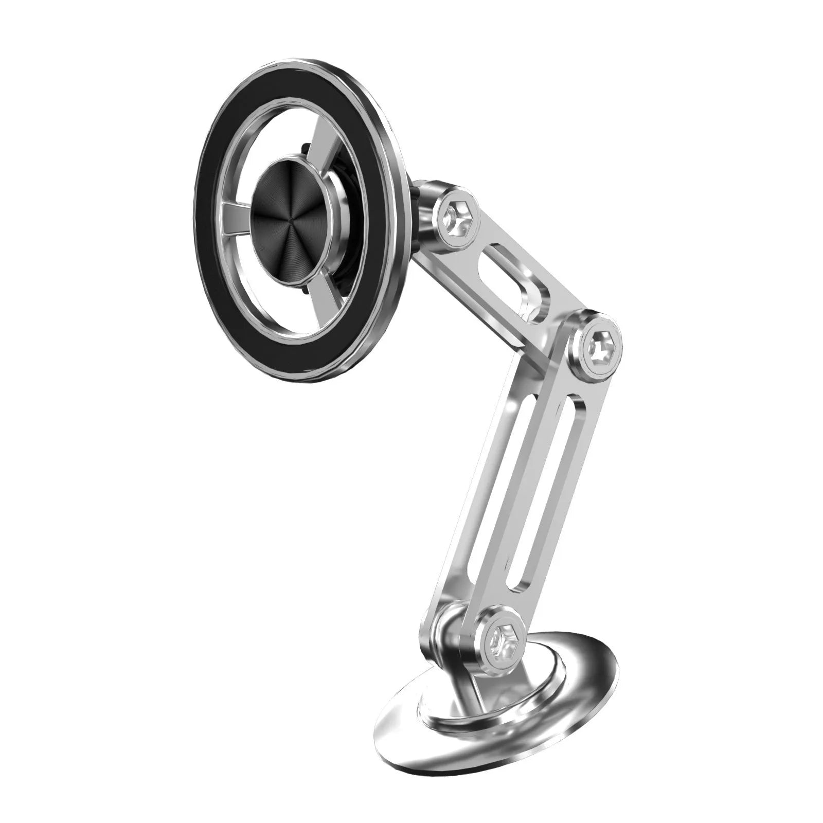 All-metal magnetic car phone holder with four colour options shown