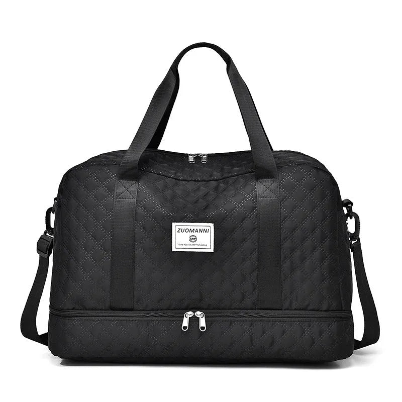 Oxford cloth leisure travel bag with 36-55 litre capacity in street trend style with sewing thread details