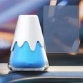 Snow mountain car aromatherapy glass jar with four colour options for vehicle interiors