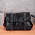 Black Korean-style men's backpack with anti-theft features and PU construction