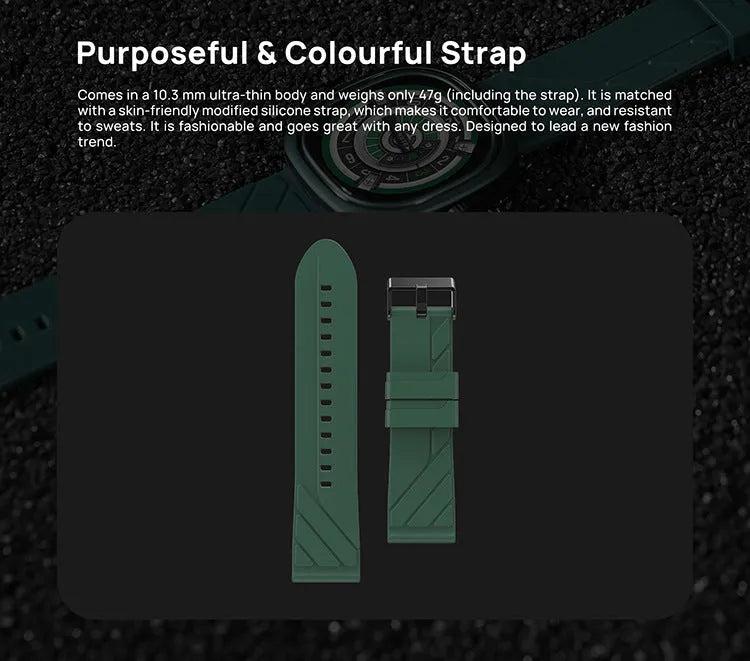 Fashion Bluetooth smart bracelet watch with 1.32-inch screen on a silicone wristband in black, green, or pink.