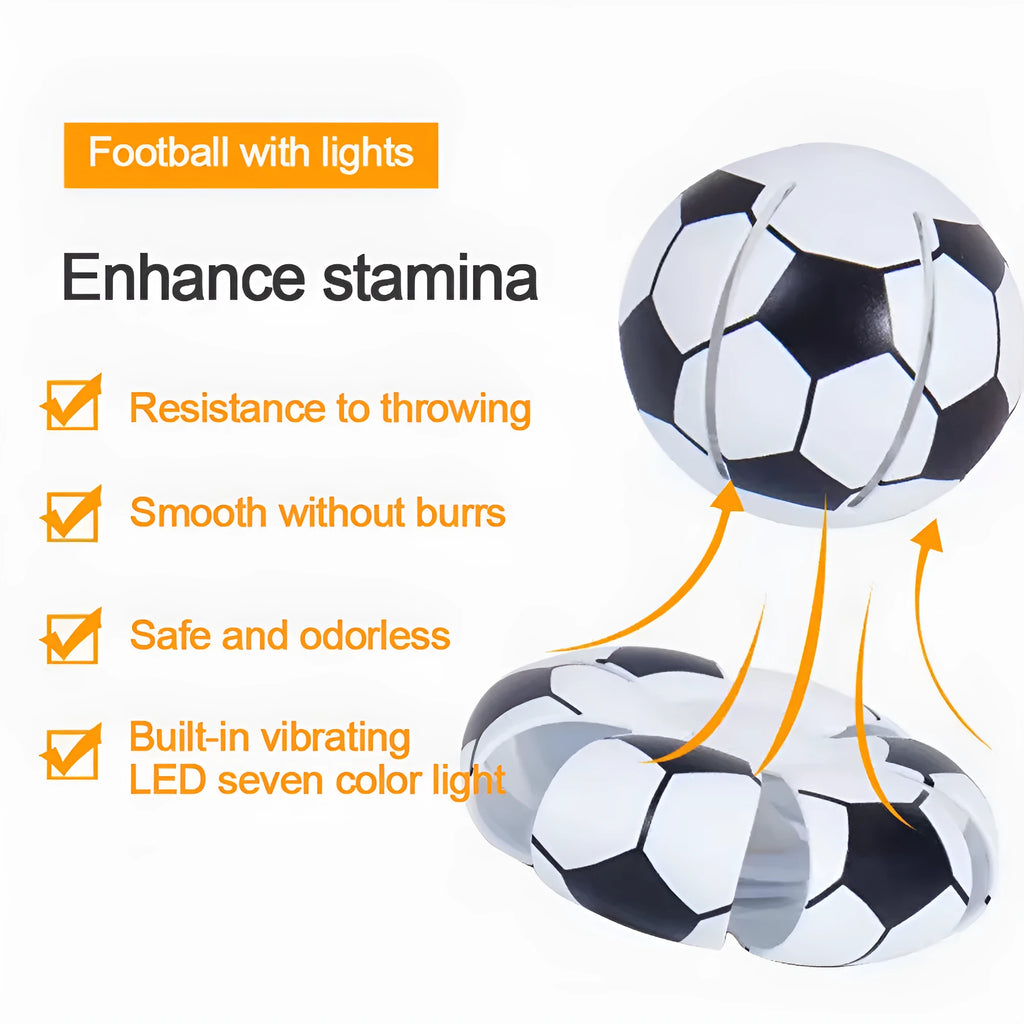 Interactive dog toy with glowing ball and transformable flying disc for outdoor training