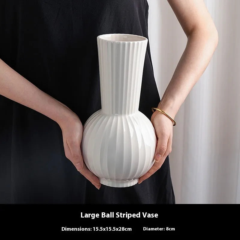 Ball striped ceramic vase collection in American country style with six design options