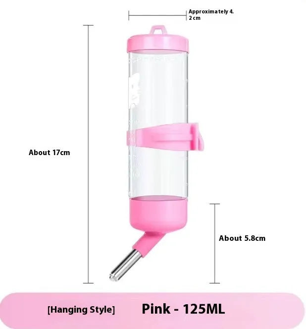 Green ball kettle pet water feeder with glass tube on a white background.