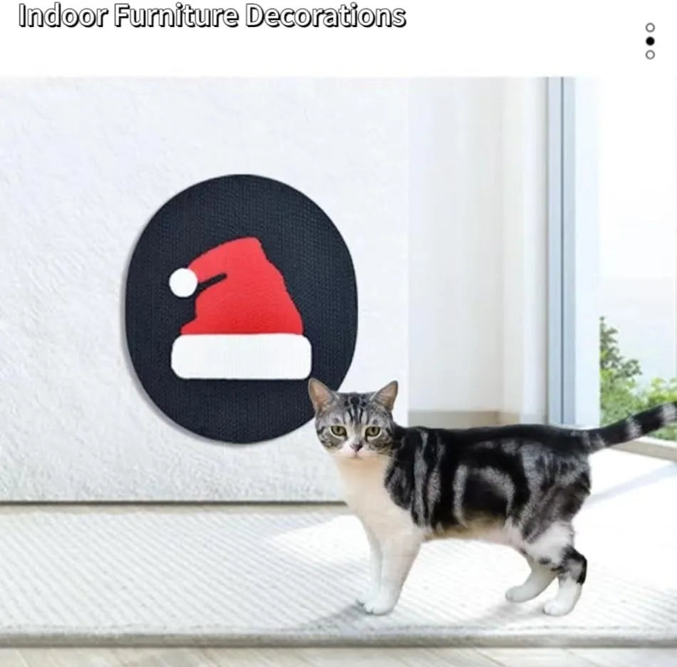 Wall mounted corrugated cardboard cat scratch pad with catnip in cactus design