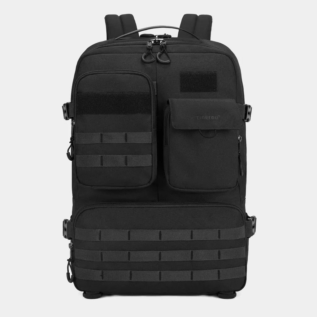 17-inch army green tactical backpack with waterproof nylon construction and 20-35L capacity