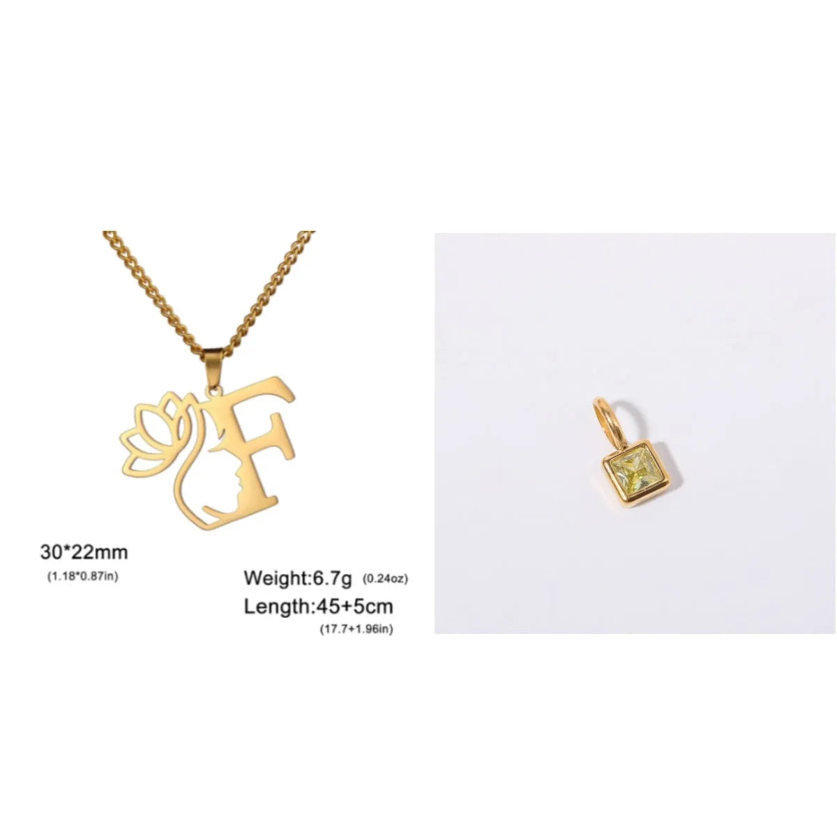 Stainless steel cross chain necklace with electroplated finish and single pendant