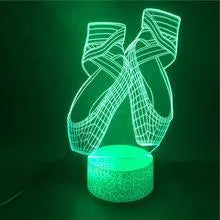 Ballet dancer 3D LED night light with colourful illumination and remote control