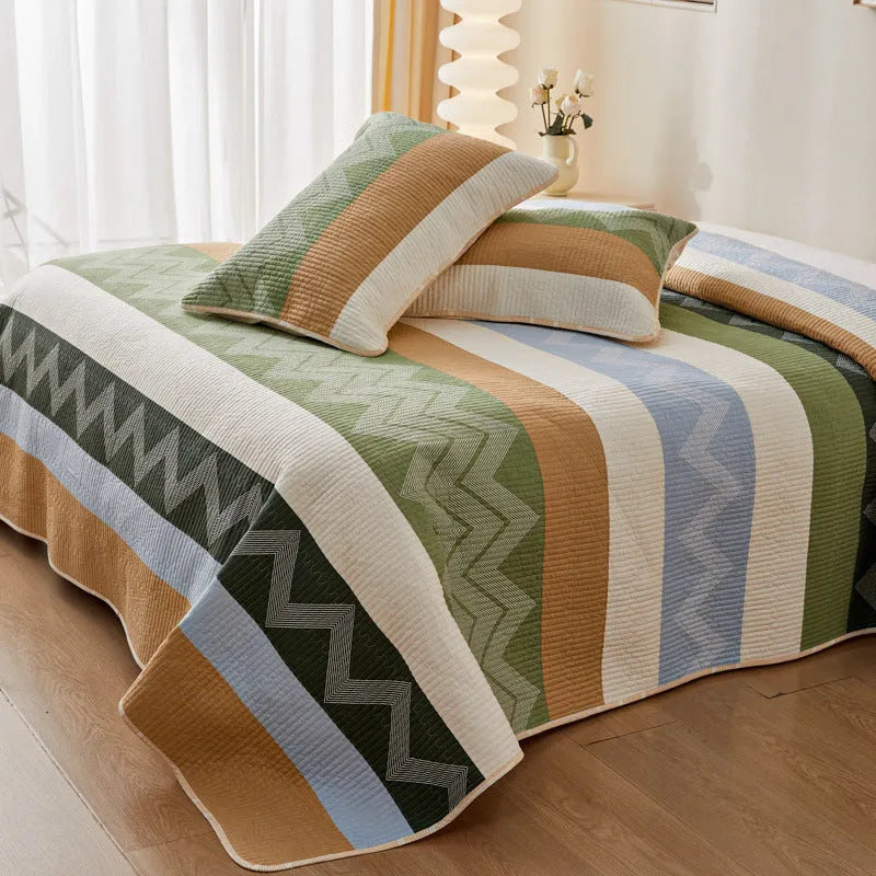 Cotton printed bed sheet set in modern simple style for 2.2 metre bed