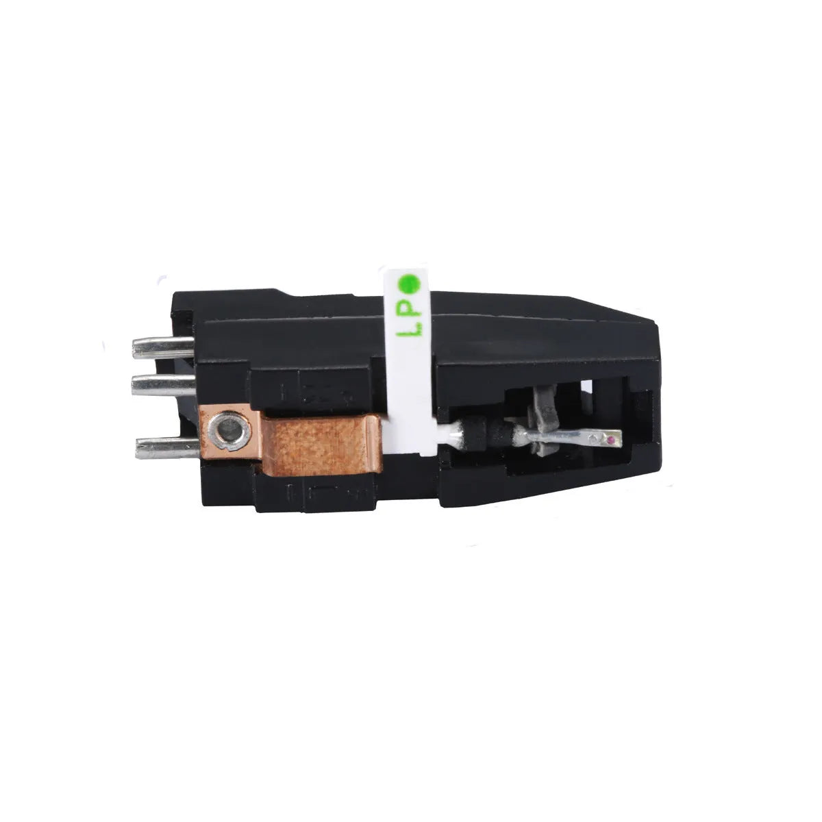 Magnetic vinyl record player pickup cartridge with ABS shell measuring 28mm by 10mm