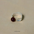 Small round spoon stewed pork alloy ring and bracelet jewellery set with diamond design
