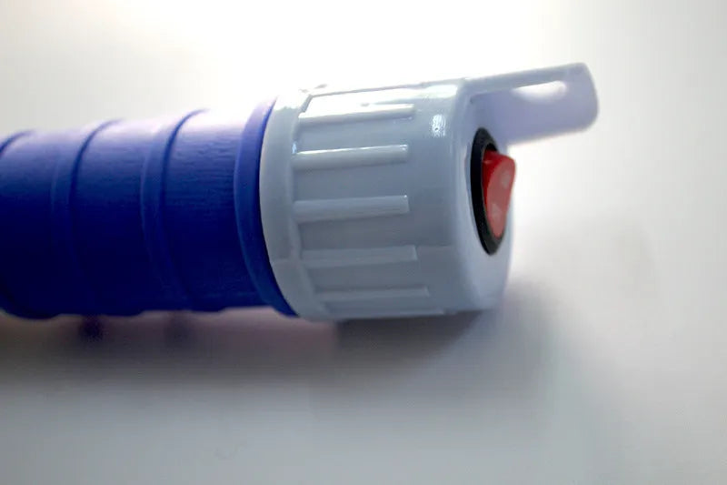 Blue manual siphon pump for fuel and liquid transfer