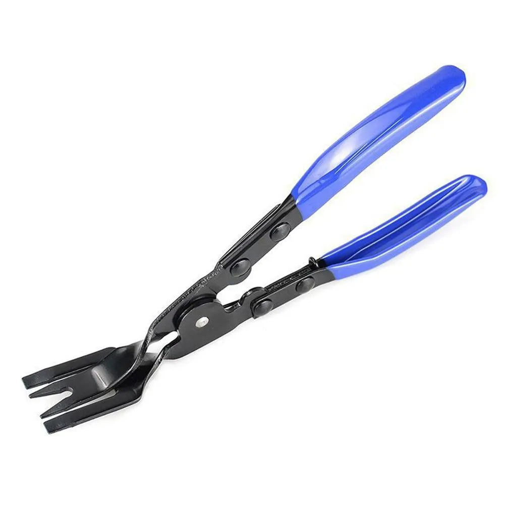 Blue steel car interior trim removal pliers with 235mm length and 32mm head