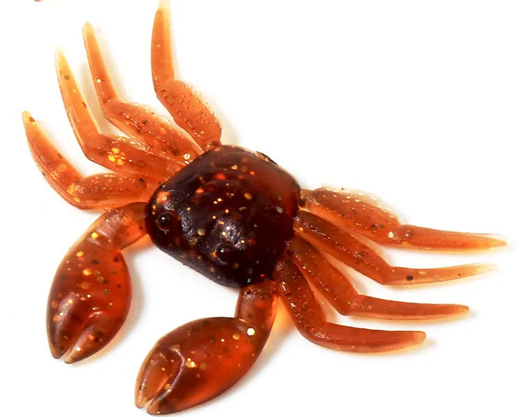 8cm PVC crab fishing lure in red and brown colour options for saltwater angling
