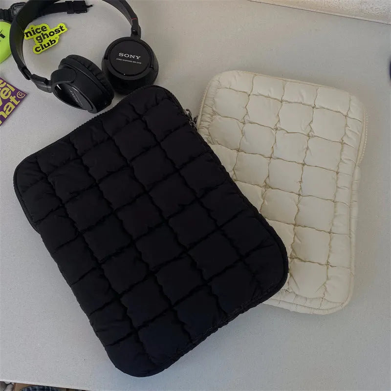Large capacity black nylon laptop bag with cloud cotton padding for 15.6 inch devices