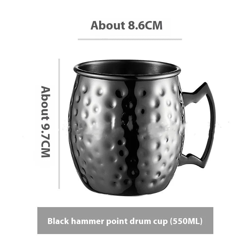 Stainless steel Moscow Mule cocktail glass with copper plating in multiple colour options