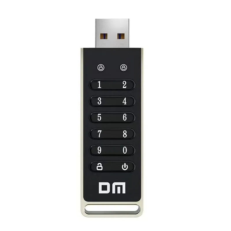 64GB metal USB flash drive with fingerprint scanner for encryption security.