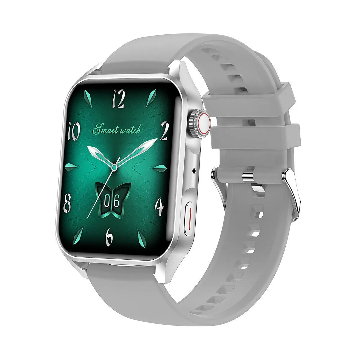 Simple AMOLED smart watch with 1.8-inch HD touch screen display and silicone wrist strap