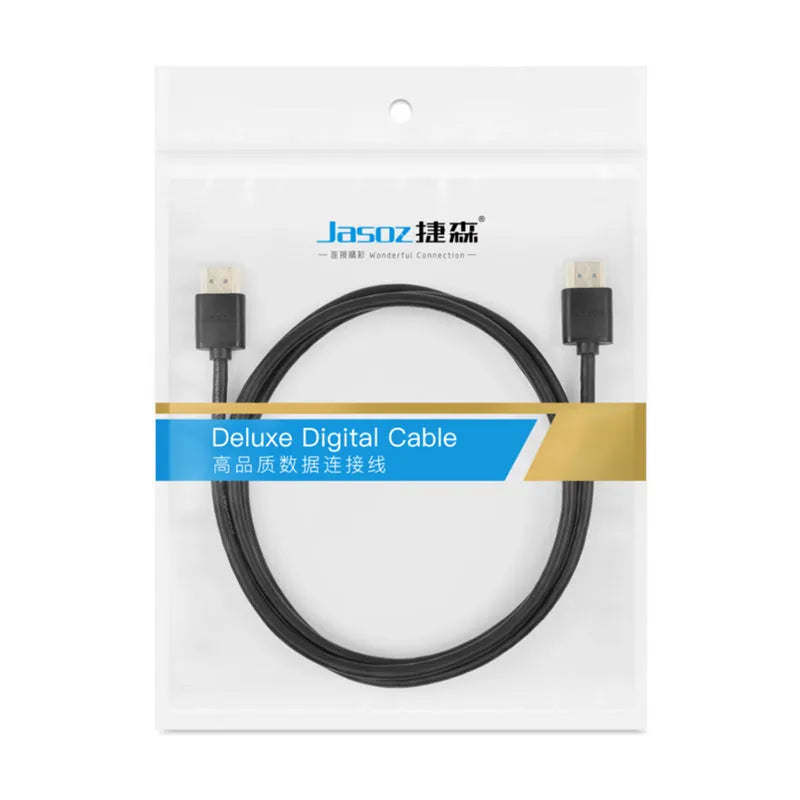 Thin flexible HDMI video cable with gold-plated connectors, available in multiple lengths.