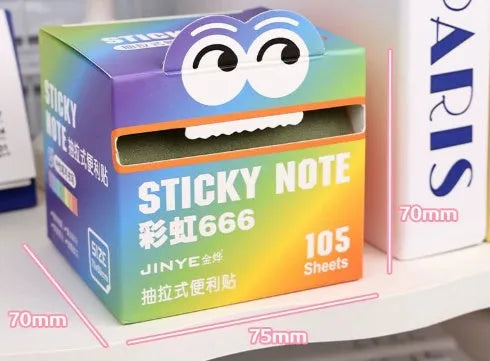 Pearl gradient sticky notes pad with transparent adhesive in one of six colour themes
